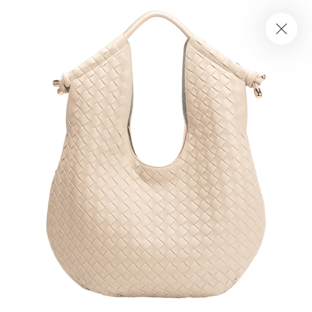 Melie Bianco Tracy Vegan Leather Shoulder Bag in Beige
